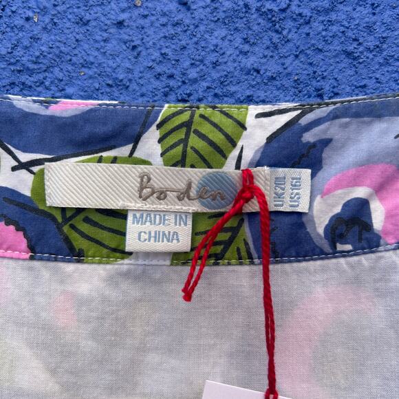 boden abstract floral print sleeveless cotton dress - Picture 3 of 6